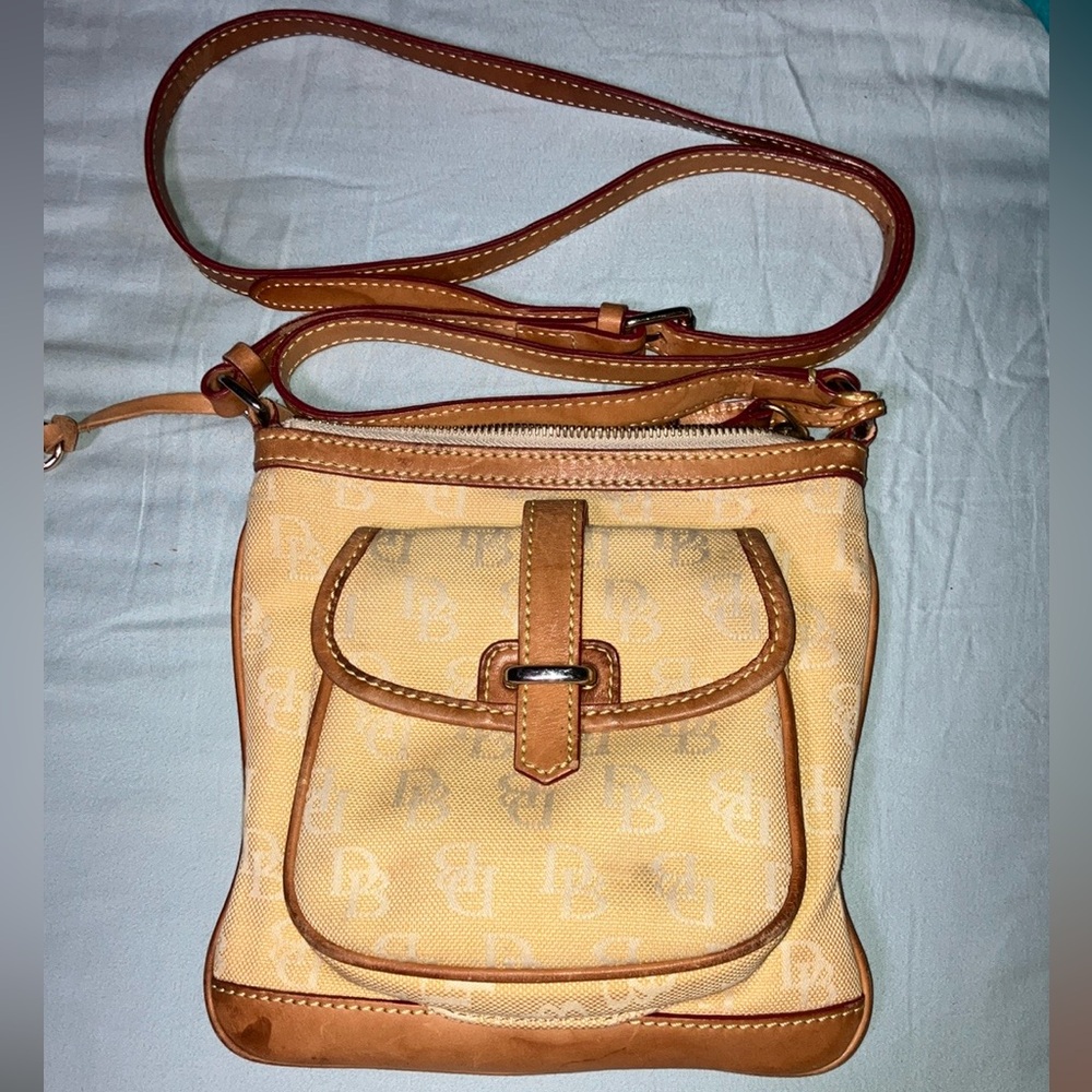 Dooney & Bourke Classic Tan and Brown Crossbody Bag